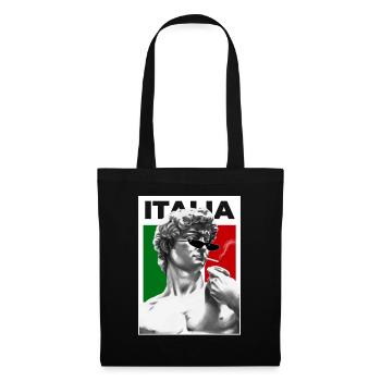 Italien Michelangelo David coole retro Meme Kunst - Stoffbeutel - Schwarz - Vorne