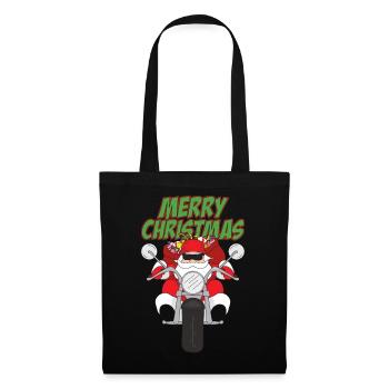 Christmas Motorcycle Santa Claus Santa Claus - Tote Bag - black - Front