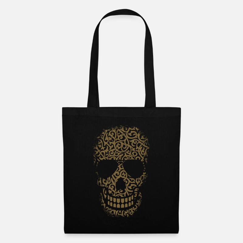 Gold Ornament Skull - Stoffbeutel - Schwarz