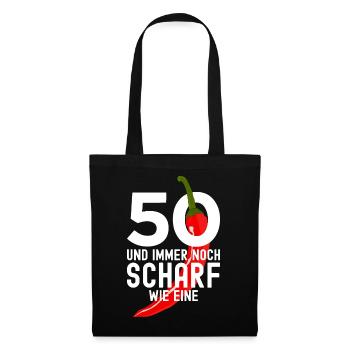 50. GEBURTSTAG JALAPENO 50 SCHARF WIE EINE CHILI - Stoffbeutel - Schwarz - Vorne