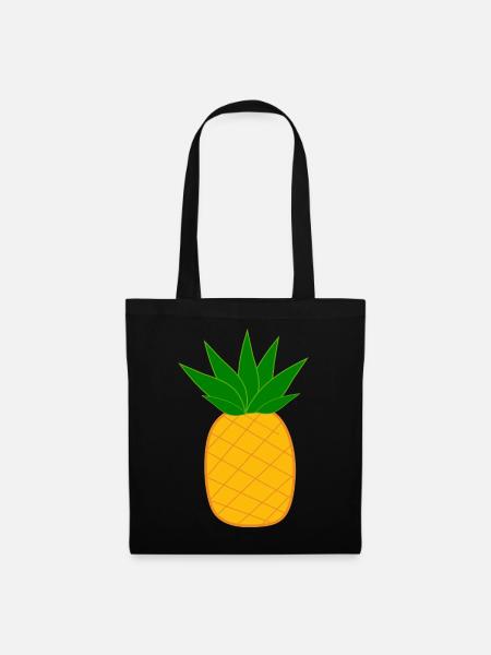 Ananas minimal Geschenk  - Stoffbeutel - Schwarz