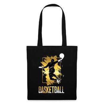 Basketball Basketballspieler Dunking Gold Splash - Stoffbeutel - Schwarz - Vorne