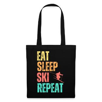 Manger dormir Ski Répéter - Sac en tissu - noir - Devant