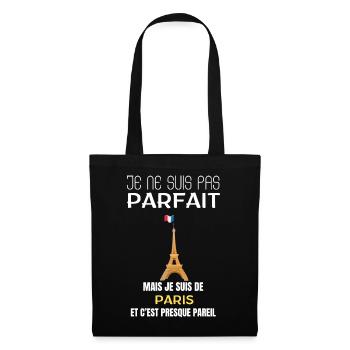 Je ne suis pas parfait Paris - Sac en tissu - noir - Devant