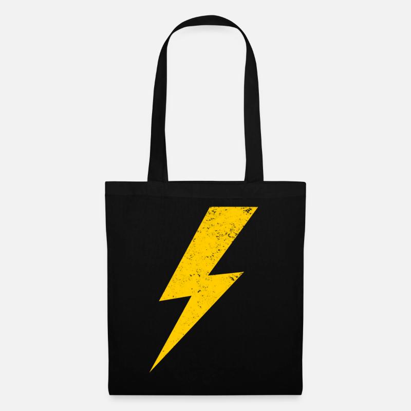 éclair jaune - Sac en tissu - noir