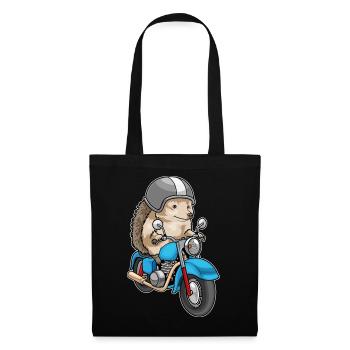 Moto hérisson - Sac en tissu - noir - Devant