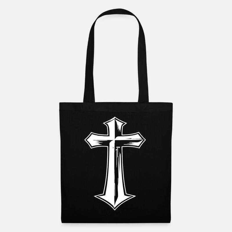 Cross symbol in Gothic style - Tote Bag - black