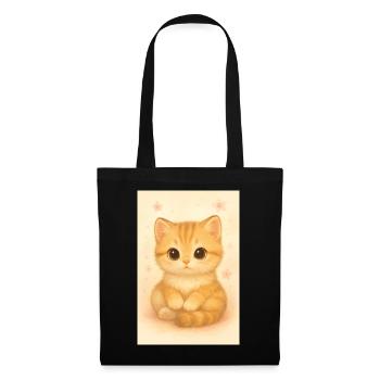 Süße Katze – Cute Kitten Illustrati - Stoffbeutel - Schwarz - Vorne