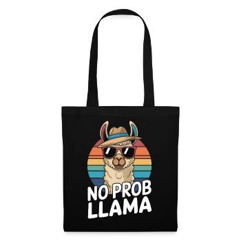 No Prob Lama Retro Sunburst Design - Sac en tissu - noir - Devant