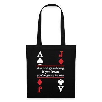 Motif de carte de dicton de poker - Sac en tissu - noir - Devant