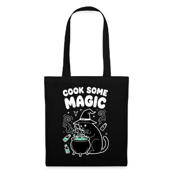 Cat magic in the cauldron - Tote Bag - black - Front