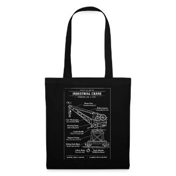 Industrial Crane blueprint design - Tote Bag - black - Front
