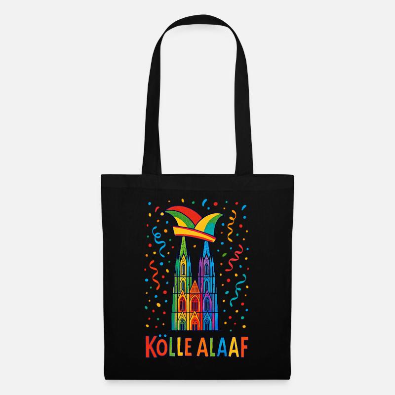 Kölle Alaaf Kostüm Kölner Dom Köln Karneval bunt - Stoffbeutel - Schwarz