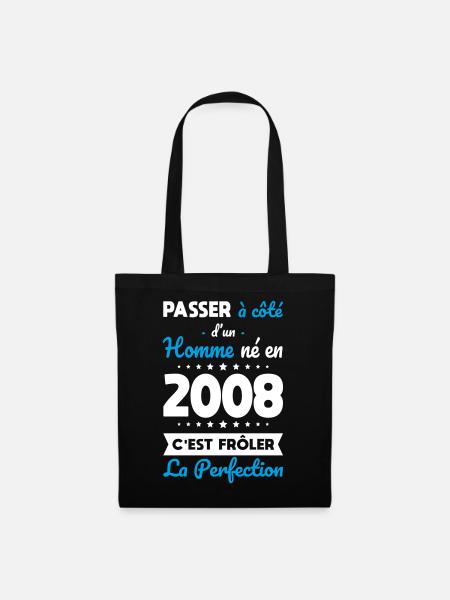 Geboren 2008 – Perfektion nahe - Stoffbeutel - Schwarz