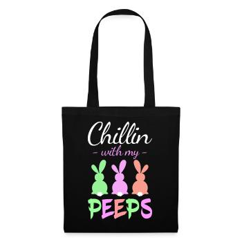 Chillin with Peeps Pastel Bunnies - Tote Bag - black - Front