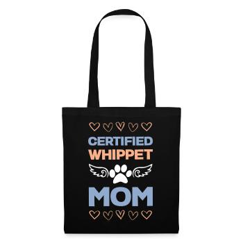 Zertifizierte Whippet Mama - Stoffbeutel - Schwarz - Vorne