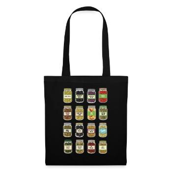 Des olives dans un bocal - Sac en tissu - noir - Devant