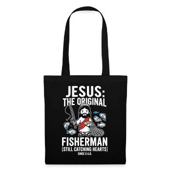 Jésus, le pêcheur originel – Attrapant des cœurs - Sac en tissu - noir - Devant