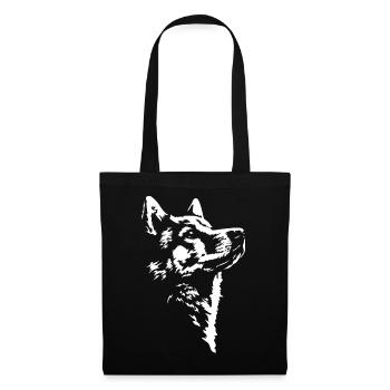 Chien en silhouette de Spitz finlandais Wilsigns - Sac en tissu - noir - Devant