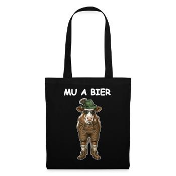 Bier Kuh Bauer Party - Stoffbeutel - Schwarz - Vorne
