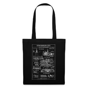 Plan directeur de la ville de Stockholm - Sac en tissu - noir - Devant