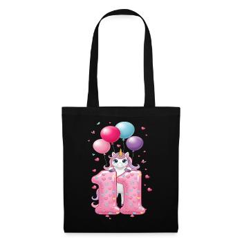 11 ans de Fille Mignonne Licorne 11e anniversaire - Sac en tissu - noir - Devant
