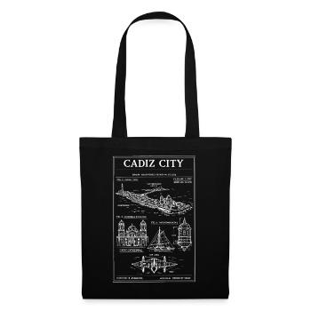 Plan nautique vintage de Cadix City - Sac en tissu - noir - Devant