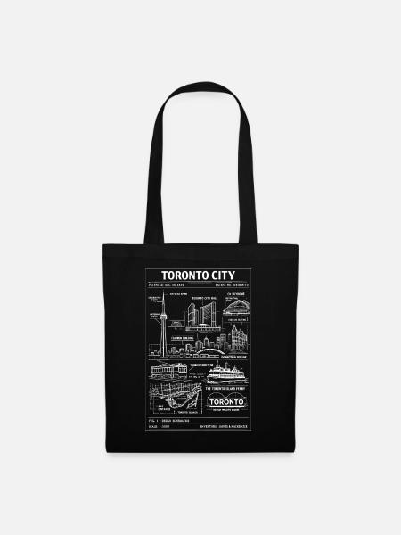 Toronto Skyline Blueprint - Stoffbeutel - Schwarz