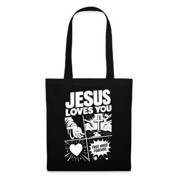 Jesus Loves You Faith Comic - Stoffbeutel - Schwarz - Vorne