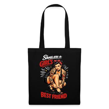 Old School Pin-Up: Shoes are a Girl's Best Friend - Tote Bag - black - Front