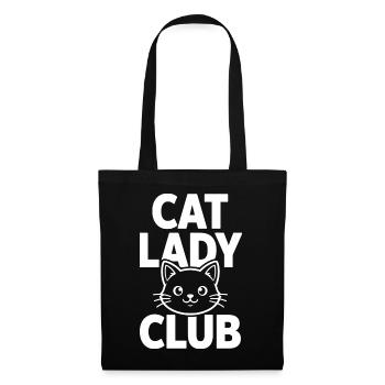 Cat Lady Club with cute cat - Tote Bag - black - Front