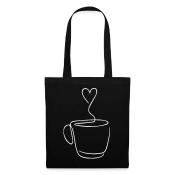Heart Coffee Mug Coffee Lover - Tote Bag - black - Front