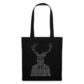 Hirsch-ASCII-Kunst - Stoffbeutel - Schwarz - Vorne