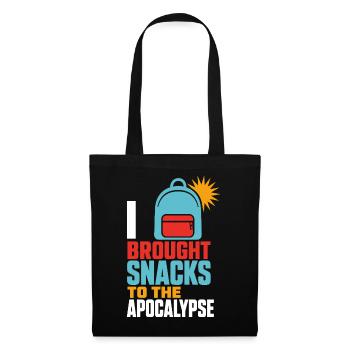 Brought Snacks to the Apocalypse – Food Humor - Stoffbeutel - Schwarz - Vorne