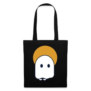Moon Ghost – Minimaler Geist in Mondsichel - Stoffbeutel - Schwarz - Vorne