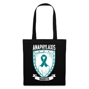 Anaphylaxie Kämpfer - Schutzschild in Türkis - Stoffbeutel - Schwarz - Vorne