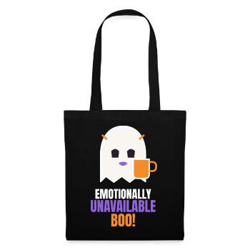 Emotionally Unavailable Boo Funny Ghost - Stoffbeutel - Schwarz - Vorne