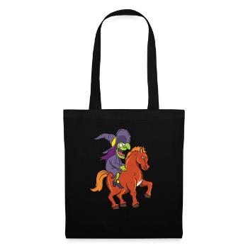 Sorcière Halloween avec cheval - Sac en tissu - noir - Devant