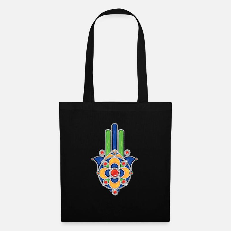khamssa kabyle schmuck - Stoffbeutel - Schwarz