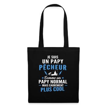 je suis un papy pêcheur / humour papy pêche - Sac en tissu - noir - Devant