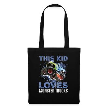 Dieses Kind liebt Monster Trucks - Stoffbeutel - Schwarz - Vorne