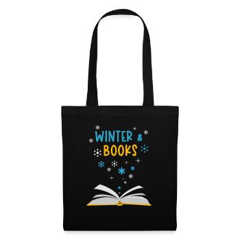 Winter Cozy Reading Books Snow Nature - Tote Bag - black - Front
