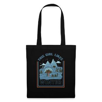 Girl Likes Winter Season Cozy Snow Landscape - Tote Bag - black - Front