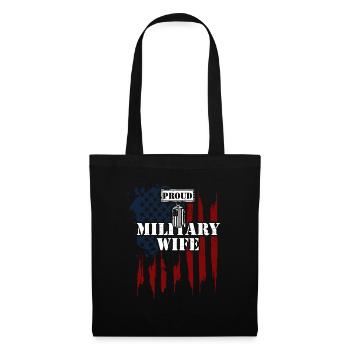 Fière épouse de militaire - Vétéran - Sac en tissu - noir - Devant