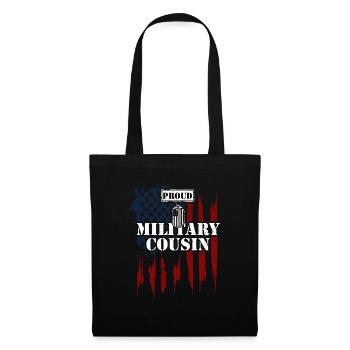 Fier cousin militaire - Vétéran - Sac en tissu - noir - Devant