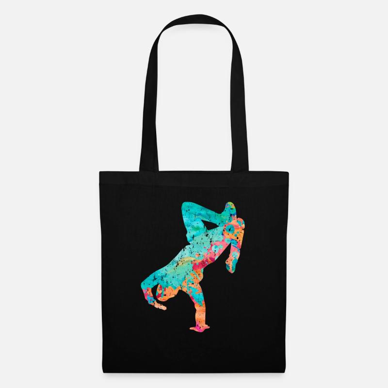 Breakdance Breakdancer PopArt - Stoffbeutel - Schwarz