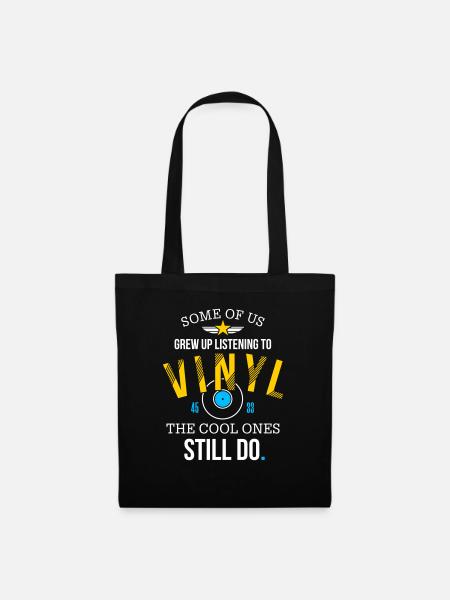 Cool People Listen to Vinyl - Stoffbeutel - Schwarz