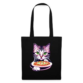 Cat Pizzeria Cat Pizza Kitten Pizza Lovers - Tote Bag - black - Front