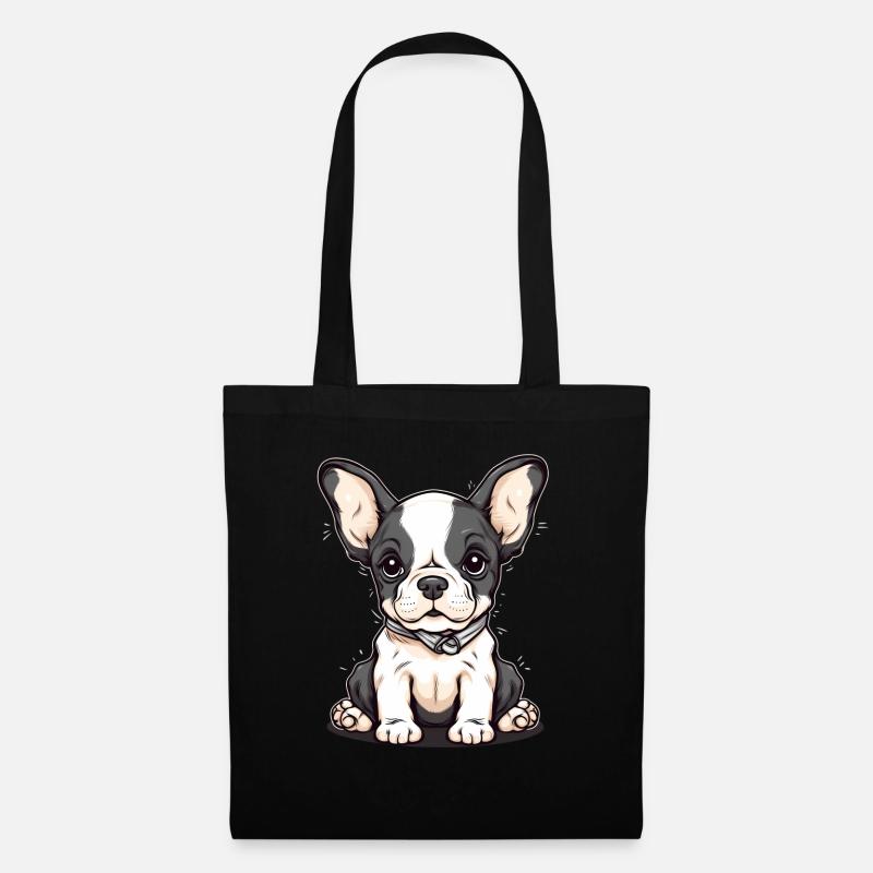 Süßer Hundewelpe - Stoffbeutel - Schwarz