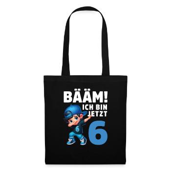 BÄÄM! Ich bin jetzt 6 - Stoffbeutel - Schwarz - Vorne